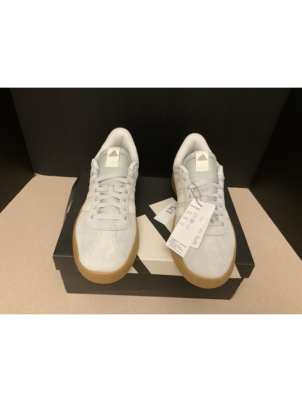 New! Womens Adidas VL Court 3.0 Silver Wonder Sneakers/Shoes. Size 10. Awesome! - Picture 2 of 10